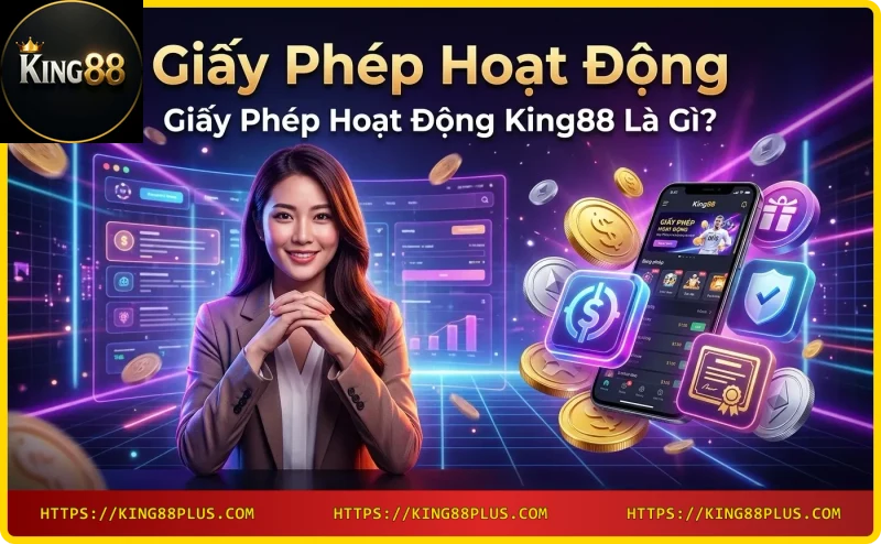 Giấy phép hoạt động King88 với con dấu vàng và hologram