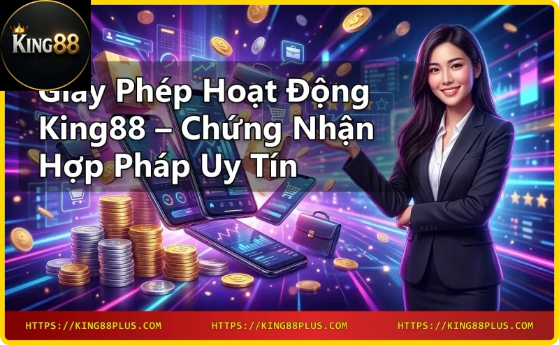 Giấy phép hoạt động King88 với con dấu vàng và hologram